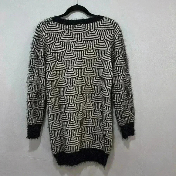 Katsumi Vintage Black and White Textured Patterned Sweater Dress Size Medium - Picture 4 of 6